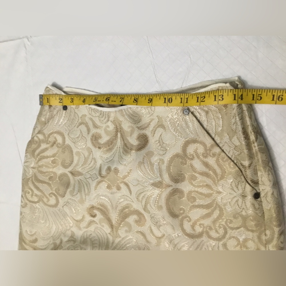 Elie Tahari Cream & Gold Brocade A-Line Skirt - Picture 14 of 14